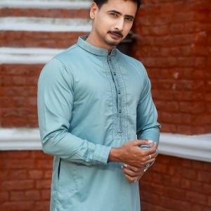 Mughal Embroidery Panjabi | Crs Ocean Blue